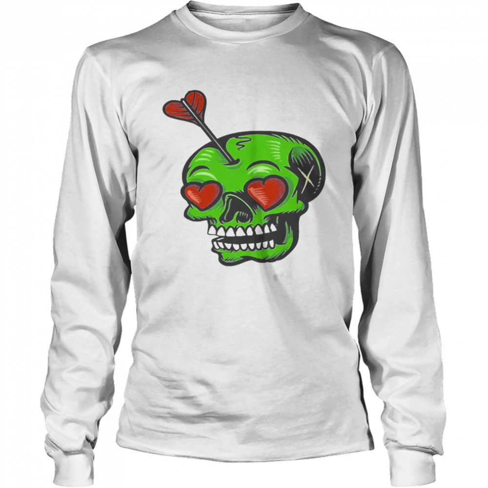 Skull Stuck In Love Valentine’s Day Long Sleeved T-shirt