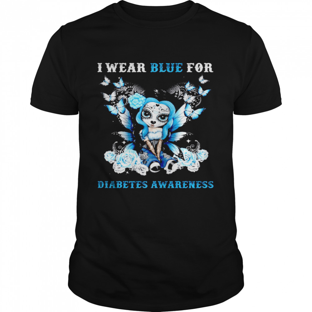 I Wear Blue For Diabetes Awareness  Classic Men's T-shirt