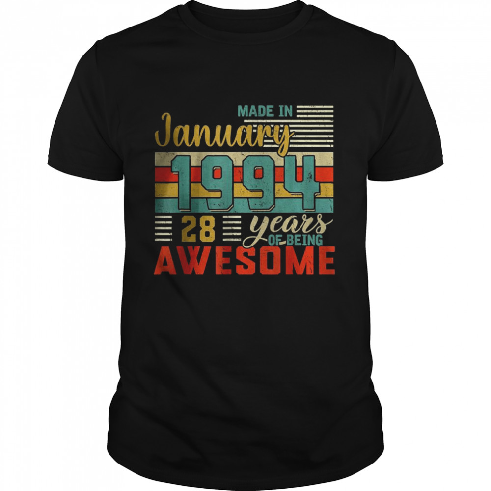 Made in January 1994 28th Years of Being Awesome Birthday T- Classic Men's T-shirt