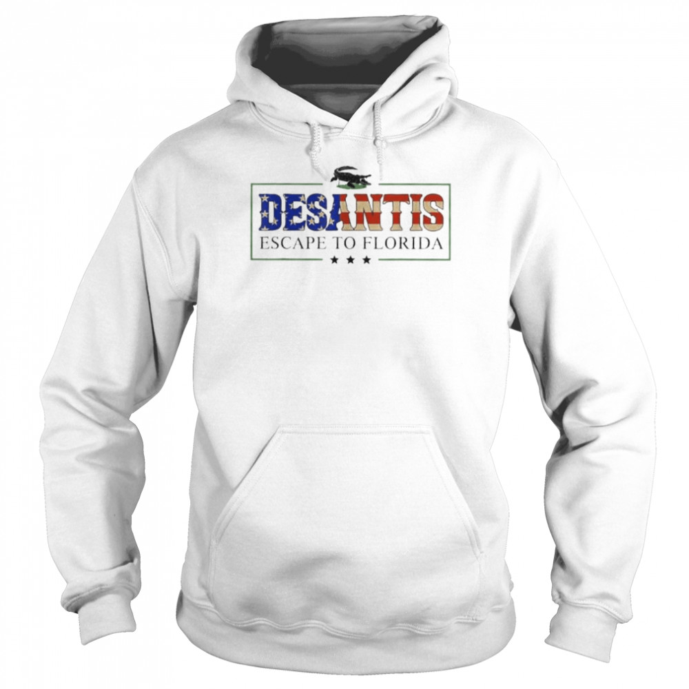 Ron Desantis Escape To Florida Us Flag shirt Unisex Hoodie