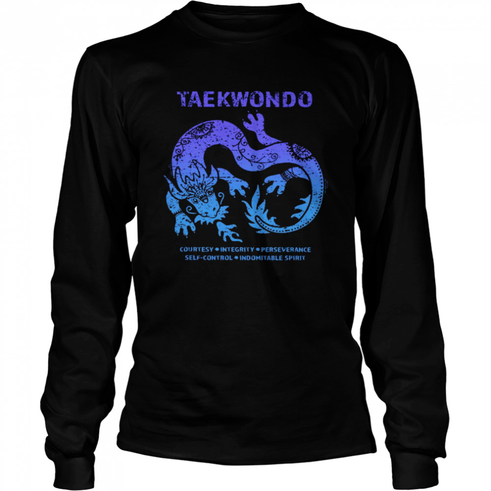 Taekwondo Courtesy Integrity Perseverance Long Sleeved T-shirt