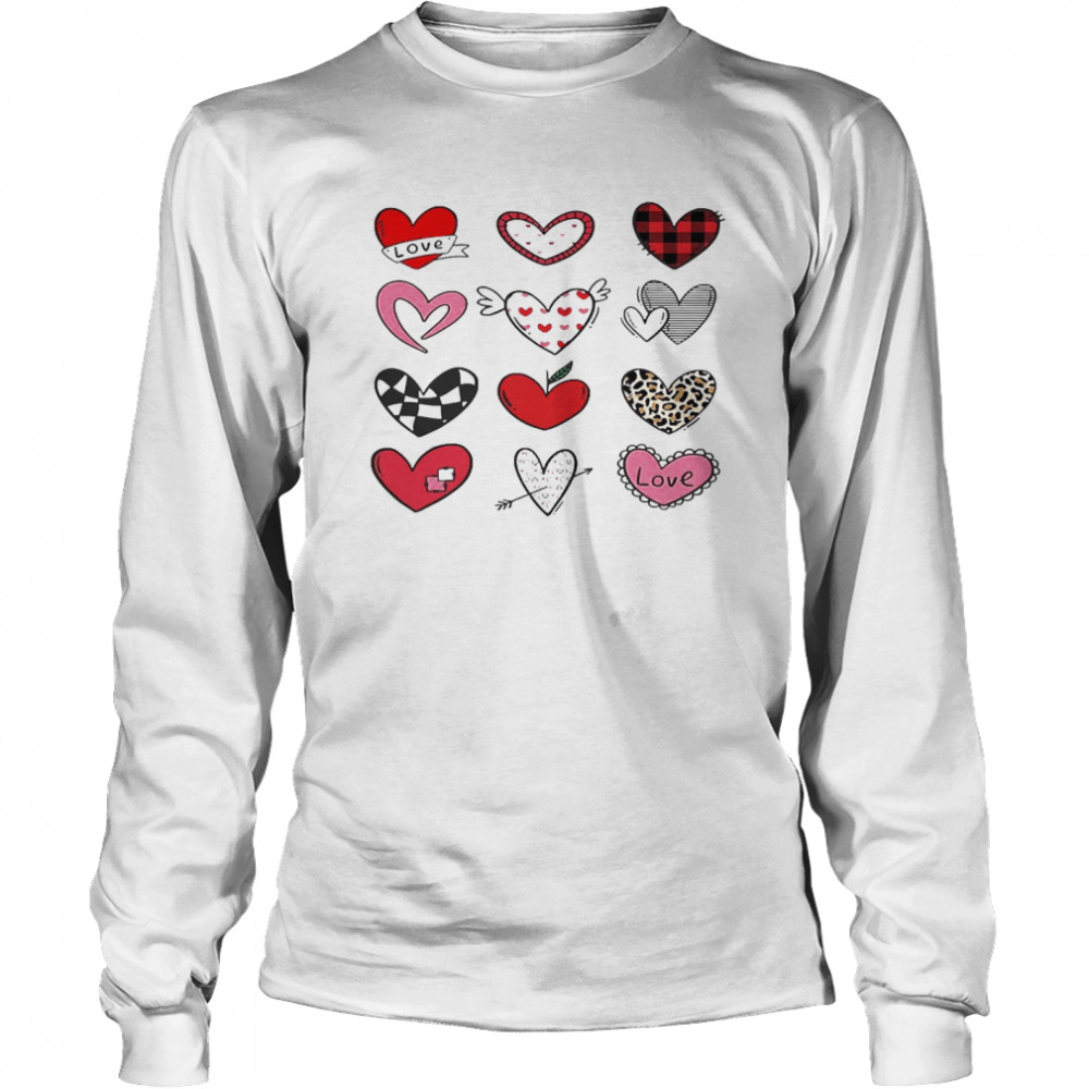 Love  Heart Long Sleeve Shirt Girls Valentine Love Tshirt Valentines Day Buffalo Plaid Love Heart  Sweatshirt  Valentines Day Love Hoodies
