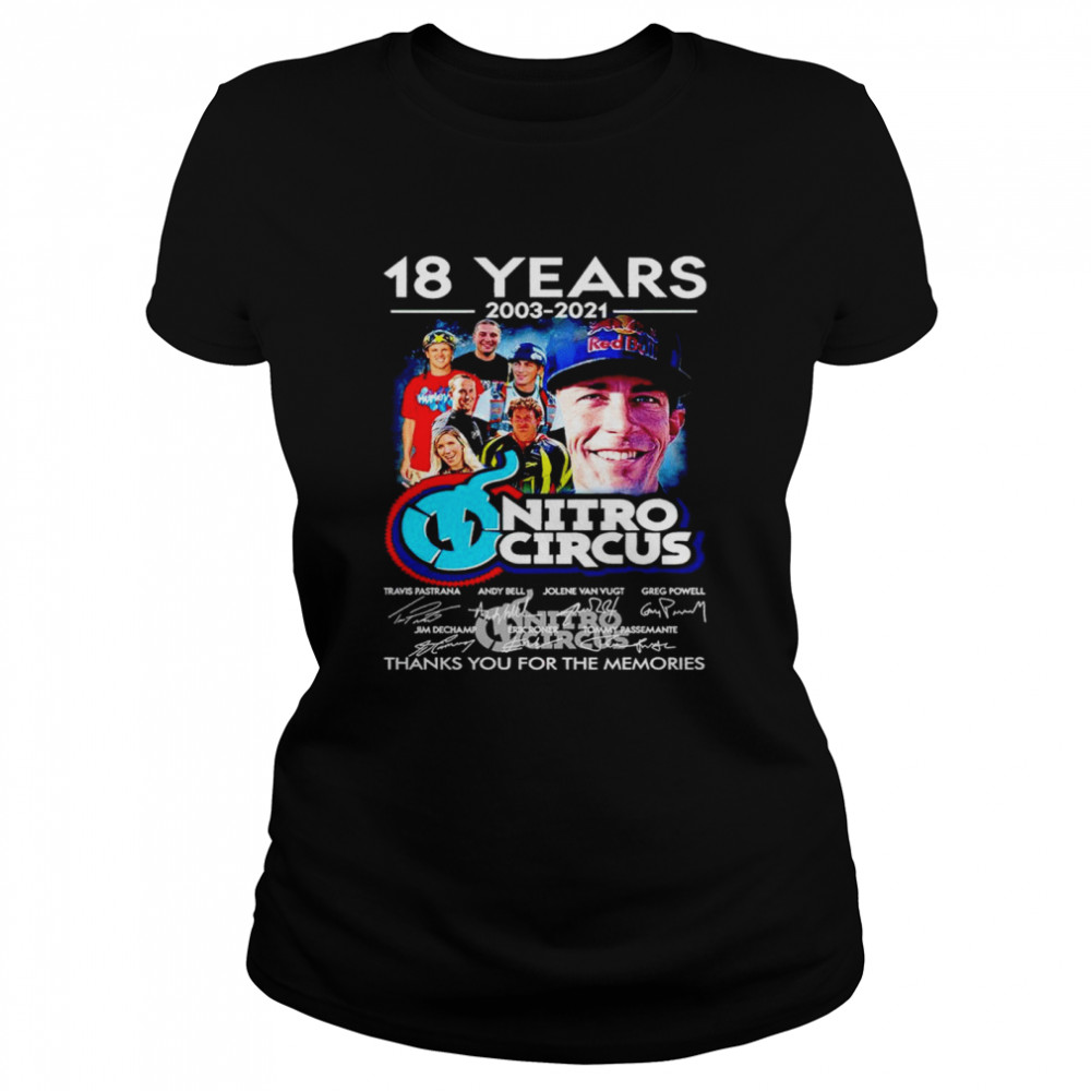 18 years 2003 2021 Nitro Circus thanks you for the memories shirt Classic Women's T-shirt