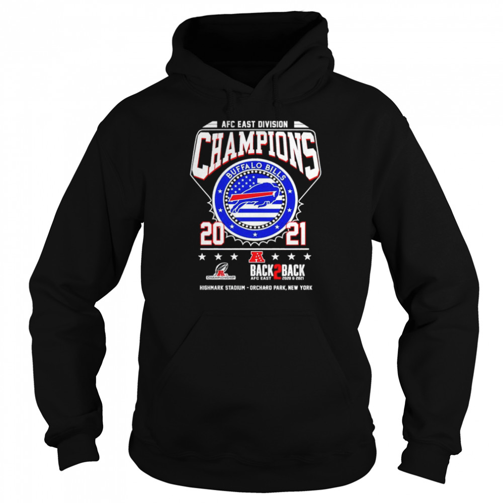 AFC East Champions 2021 Buffalo Bills back 2 back shirt Unisex Hoodie
