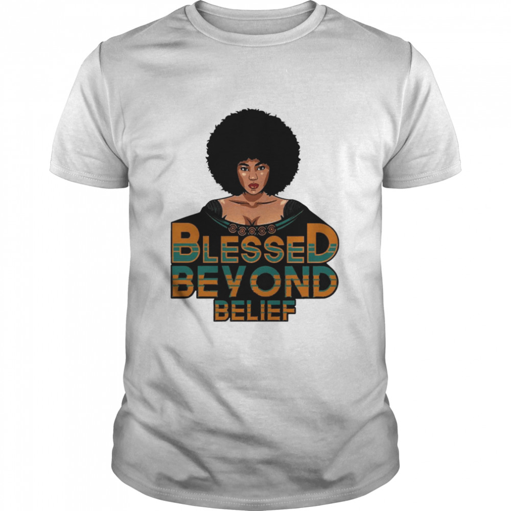 Blessed Beyond Belief Afro Lola Teal Classic Men's T-shirt