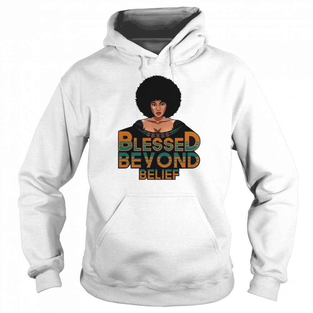 Blessed Beyond Belief Afro Lola Teal Unisex Hoodie