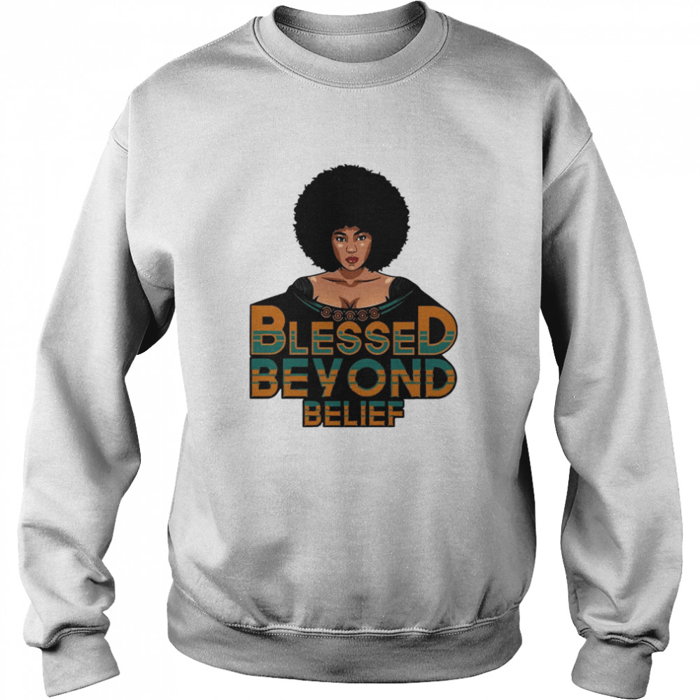 Blessed Beyond Belief Afro Lola Teal Unisex Sweatshirt