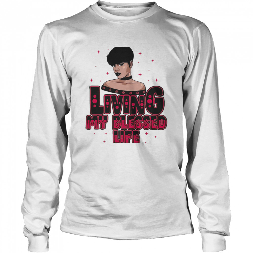 Living My Blessed Life Black Lola Long Sleeved T-shirt