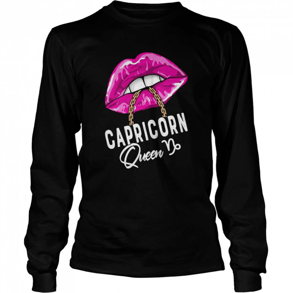 Purple Capricorn Queen Birthday Womens Zodiac Star Sign Pullover Long Sleeved T-shirt