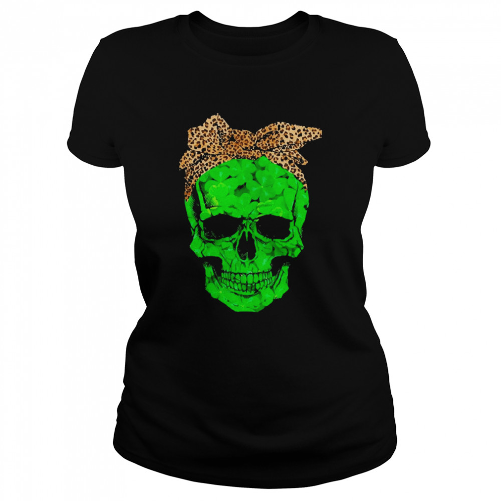 St Patrick Day Skull Leopard Classic Women's T-shirt