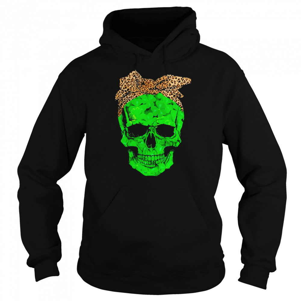 St Patrick Day Skull Leopard Unisex Hoodie