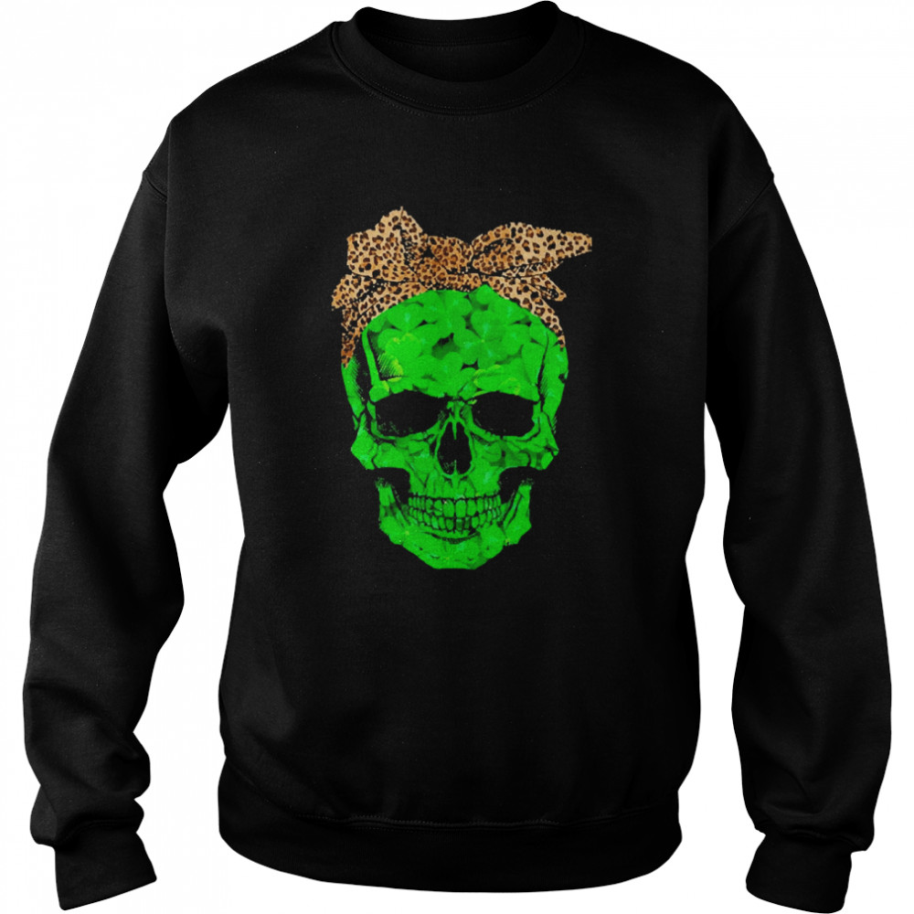 St Patrick Day Skull Leopard Unisex Sweatshirt