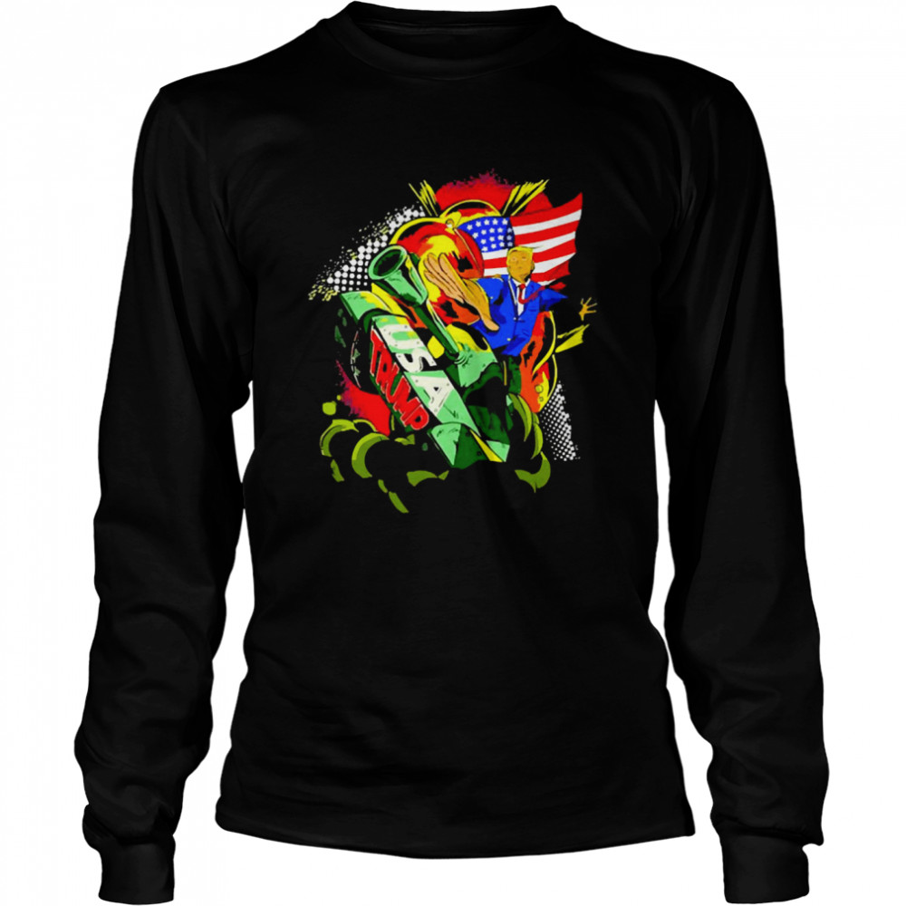 Trump USA Flag Long Sleeved T-shirt