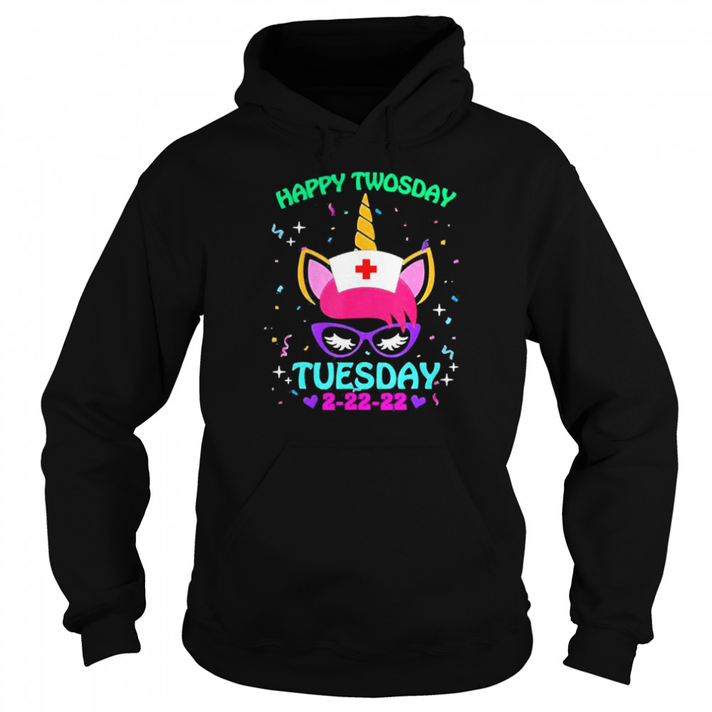 Unicorn Nurse Twosday 2-22-22 Tuesday February 22nd 2022 Unisex Hoodie