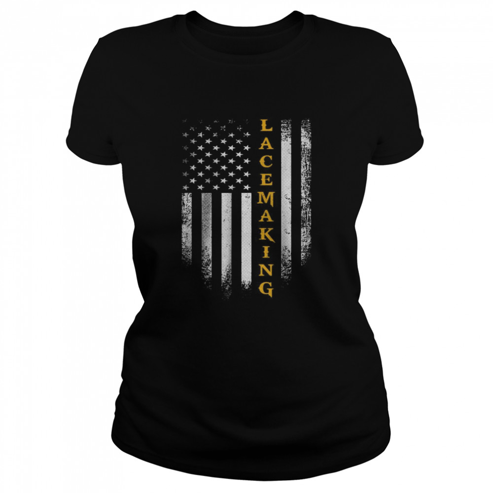 Vintage USA American Flag Lace Making Lace Maker T- Classic Women's T-shirt