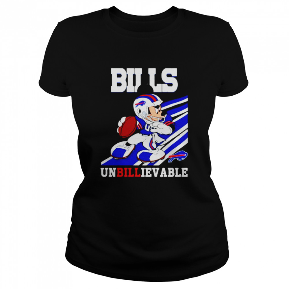 Buffalo Bills Slogan Unbillievable Mickey Mouse NFL T-shirt Classic Women's T-shirt