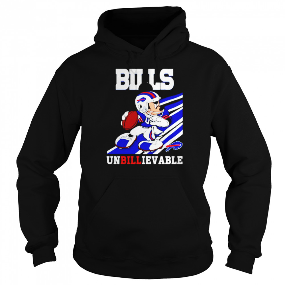 Buffalo Bills Slogan Unbillievable Mickey Mouse NFL T-shirt Unisex Hoodie