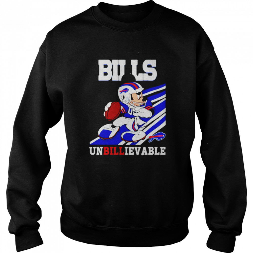 Buffalo Bills Slogan Unbillievable Mickey Mouse NFL T-shirt Unisex Sweatshirt