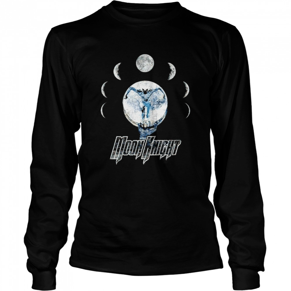 Marvel Moon Knight Epic Moon Phase Badge Graphic Long Sleeved T-shirt