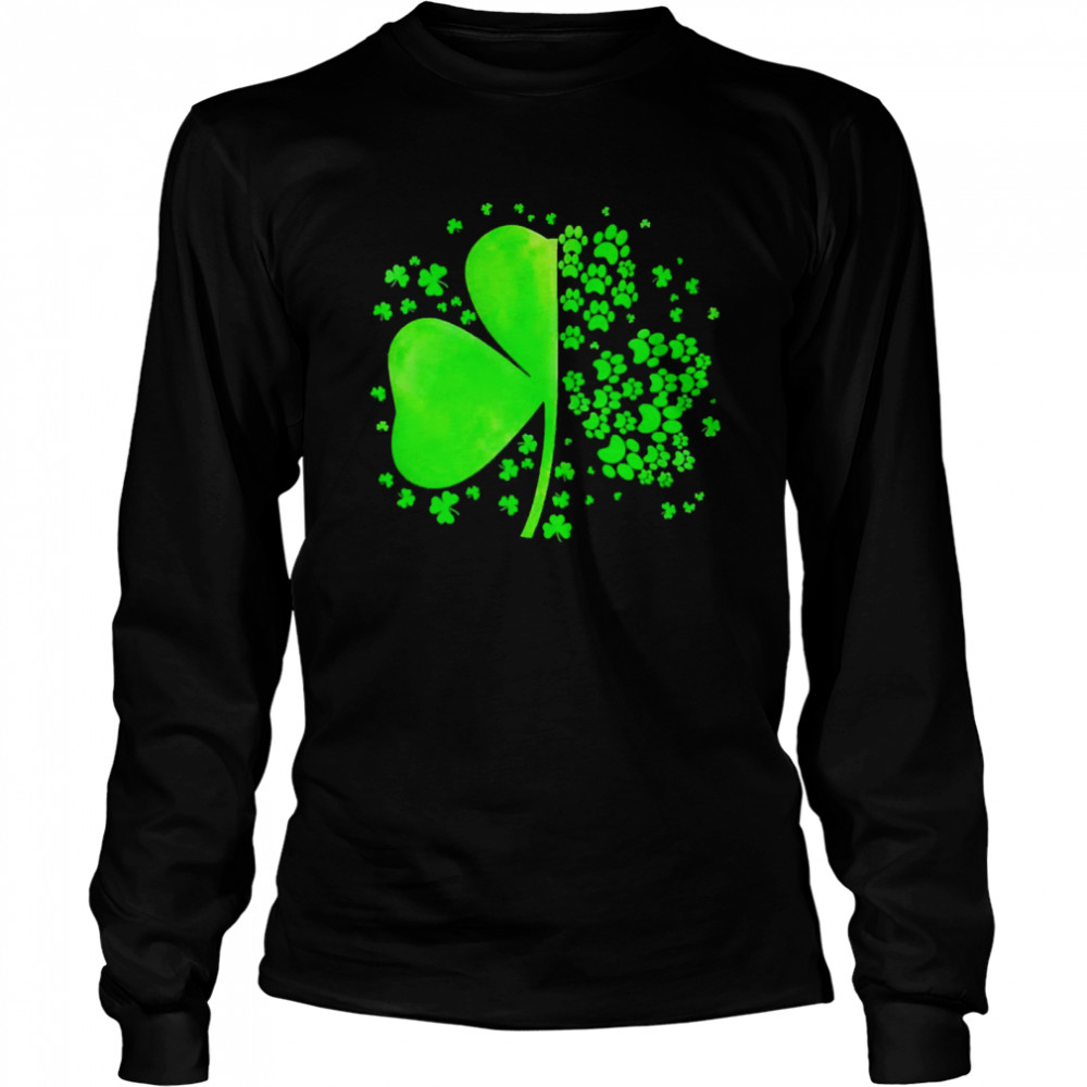 Green Leaf Clover Paw Long Sleeved T-shirt