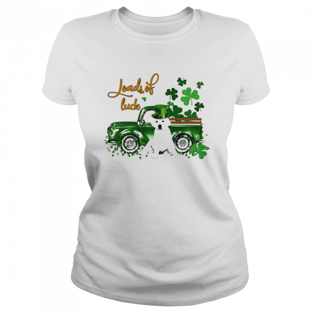 Happy Patricks Day Loads Of Luck White Labrador Dog Classic Women's T-shirt