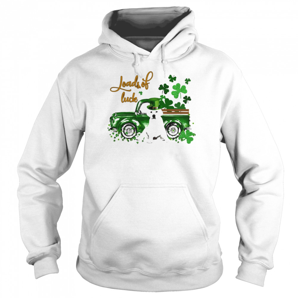 Happy Patricks Day Loads Of Luck White Labrador Dog Unisex Hoodie