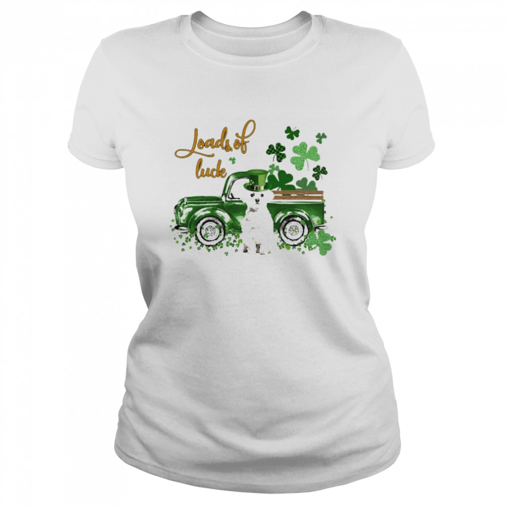 Happy Patricks Day Loads Of Luck White Maltese Dog Classic Women's T-shirt