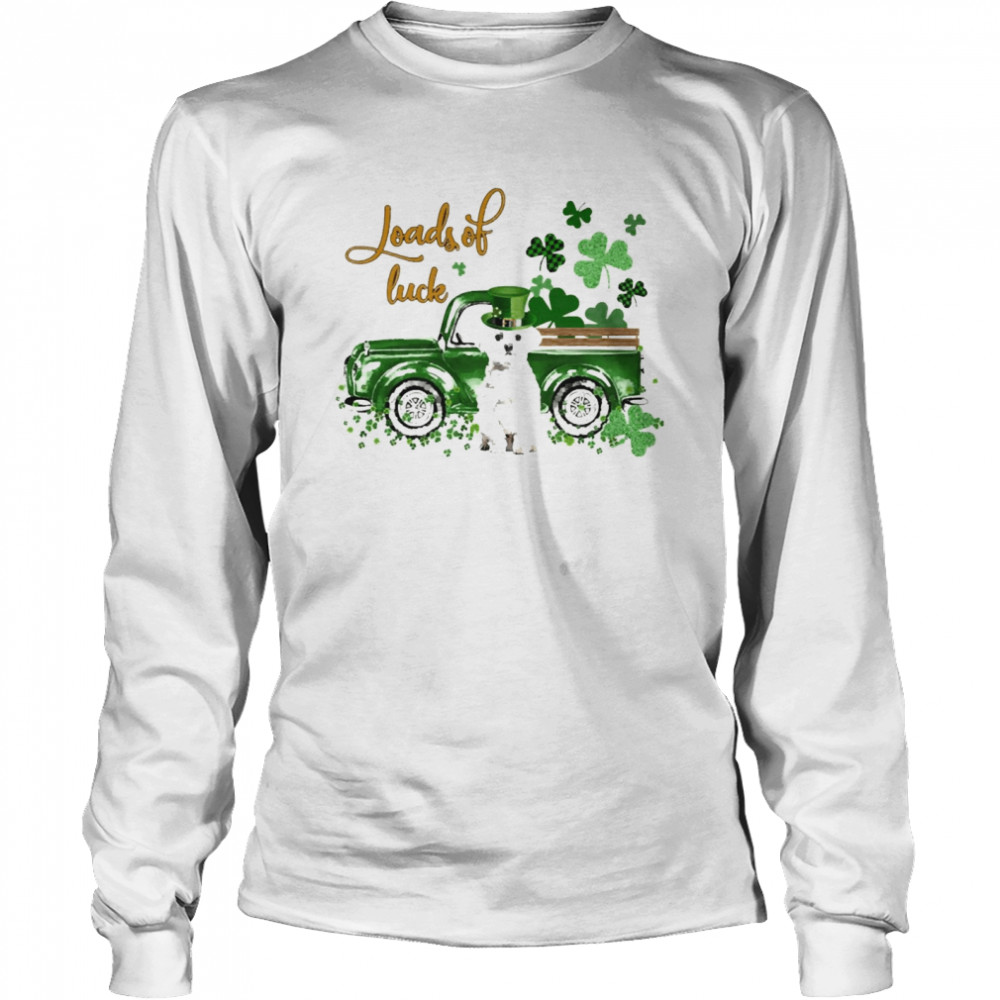 Happy Patricks Day Loads Of Luck White Maltese Dog Long Sleeved T-shirt