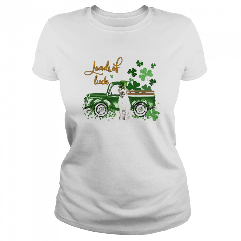 Happy Patricks Day Loads Of Luck Yellow Labrador Dog Classic Women's T-shirt