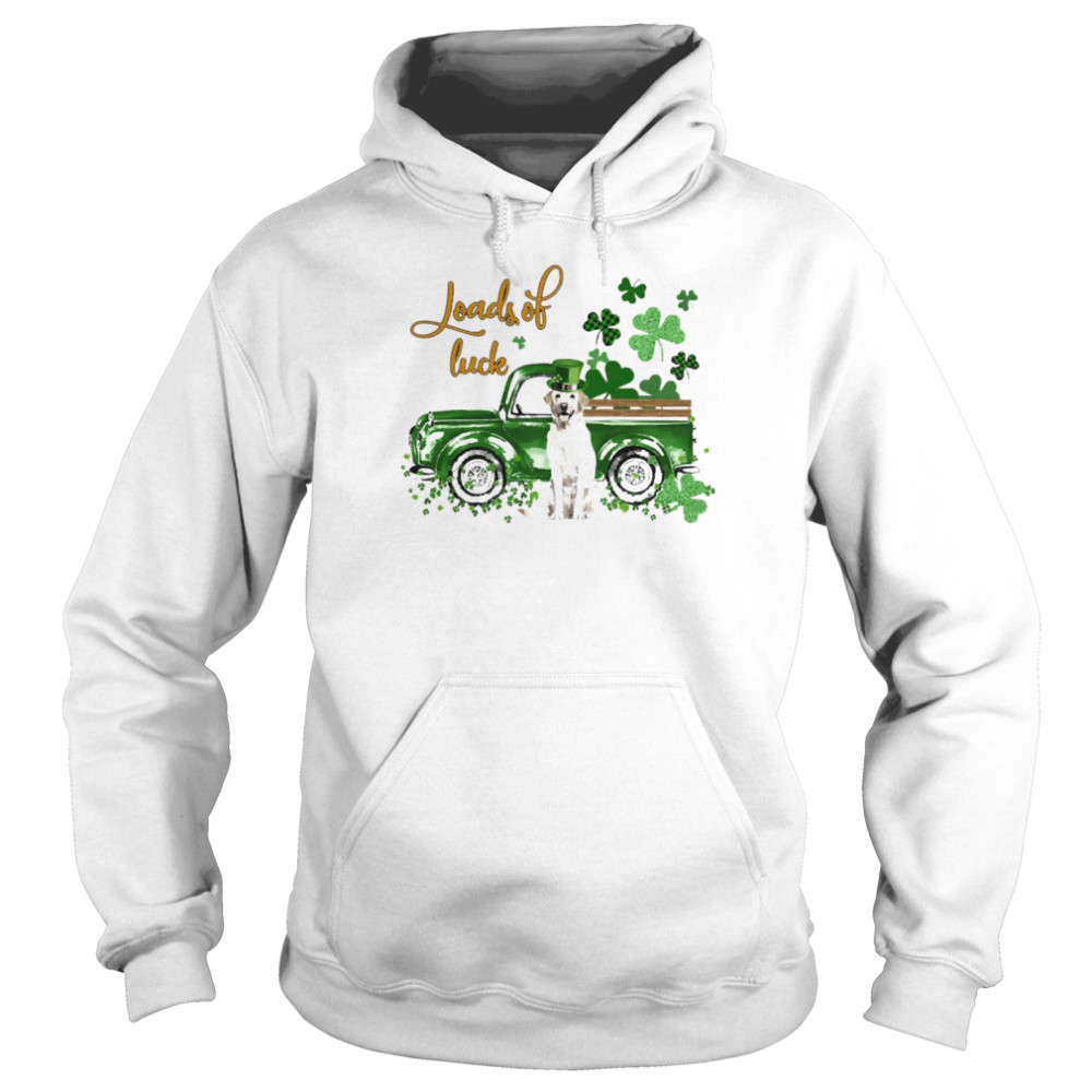 Happy Patricks Day Loads Of Luck Yellow Labrador Dog Unisex Hoodie