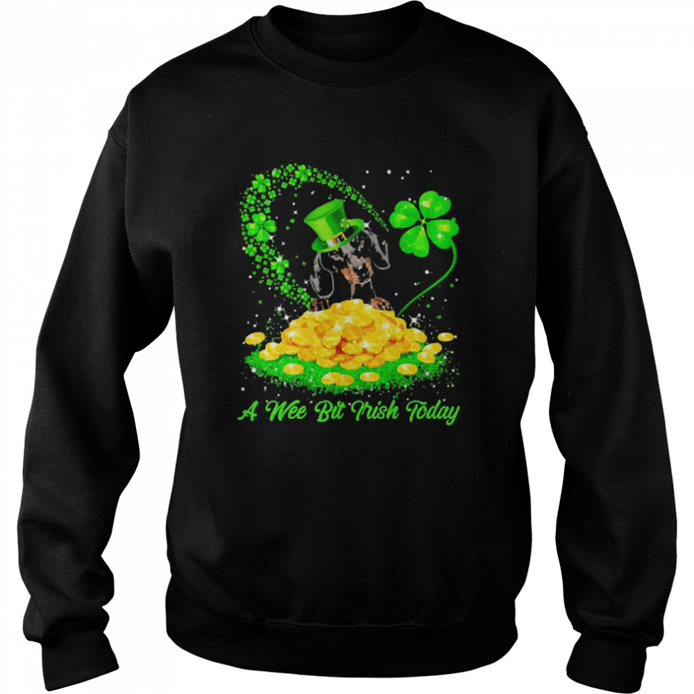 Irish Today Black Dachshund Dog A Wee Bit Irish Today Unisex Sweatshirt