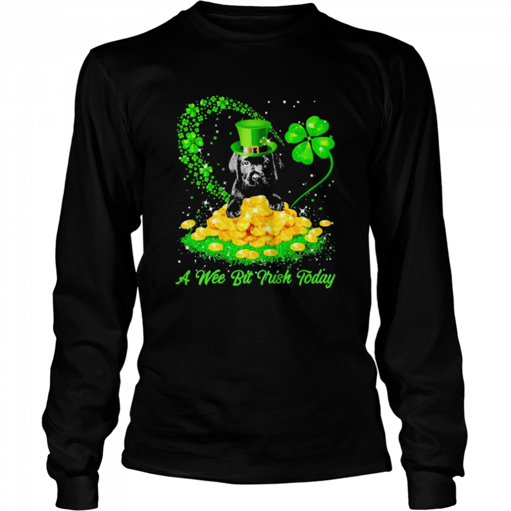 Irish Today Black Labrador Pup Dog A Wee Bit Irish Today Long Sleeved T-shirt