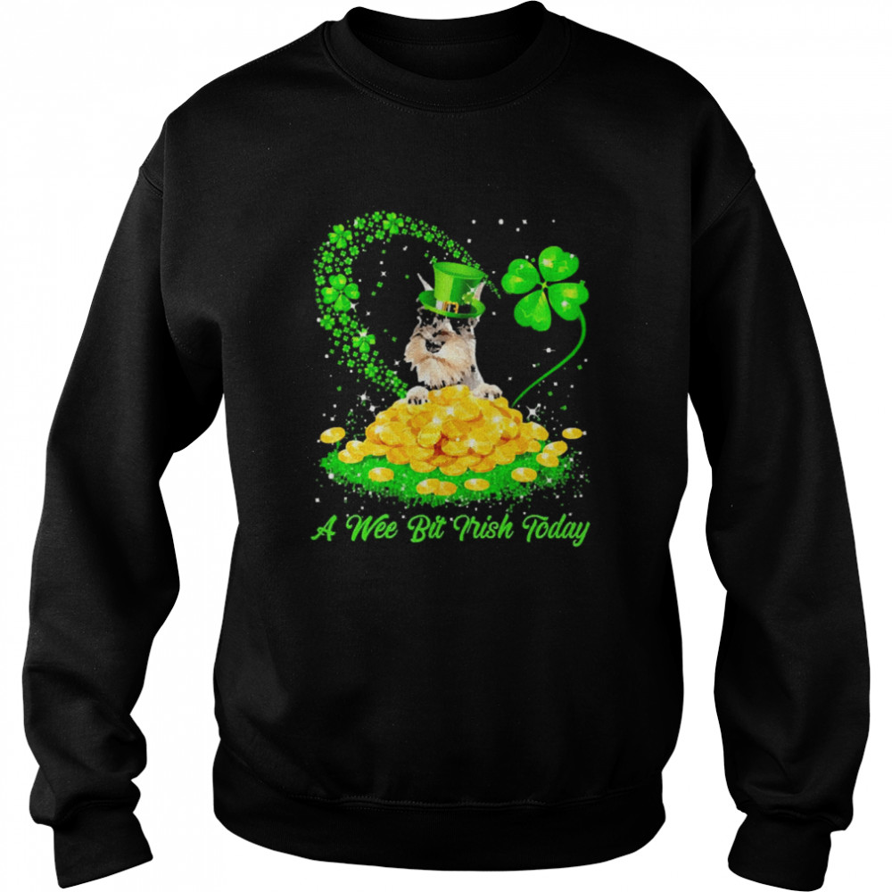 Irish Today Grey Miniature Schnauzer Dog A Wee Bit Irish Today Unisex Sweatshirt