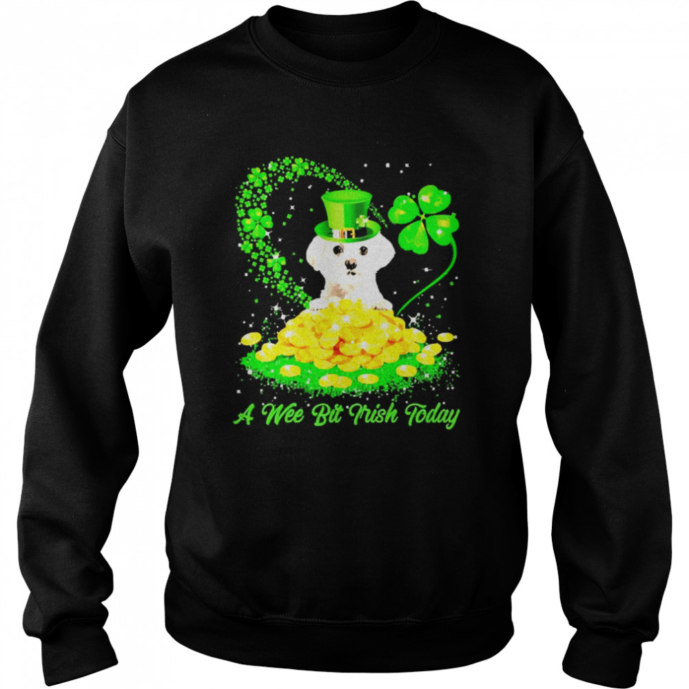 Irish Today White Maltese Dog A Wee Bit Irish Today Unisex Sweatshirt