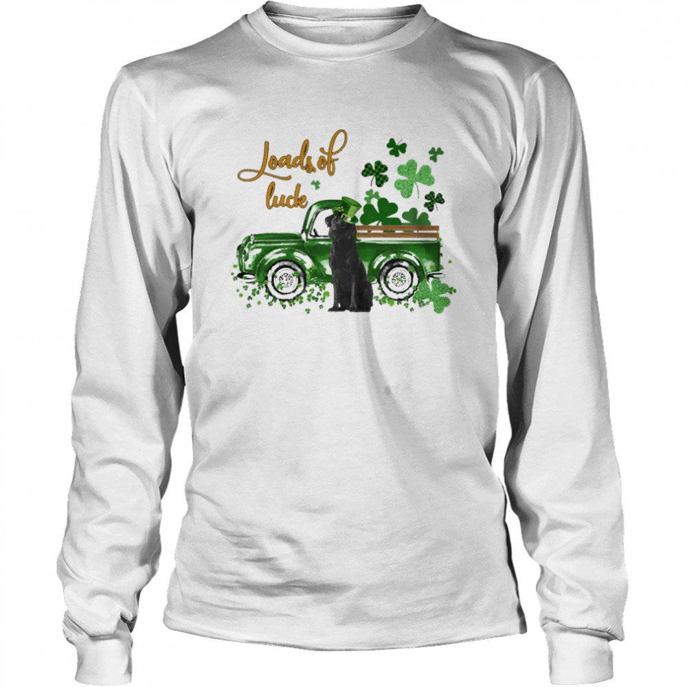 St. Patty’s Day Loads Of Luck Black Labrador T-shirt Long Sleeved T-shirt