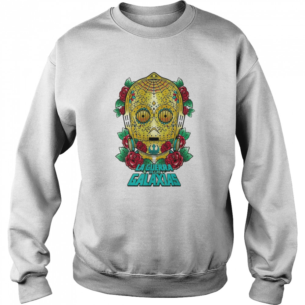 Star Wars C3Po Sugar Skull Style Portrait T-shirt Unisex Sweatshirt