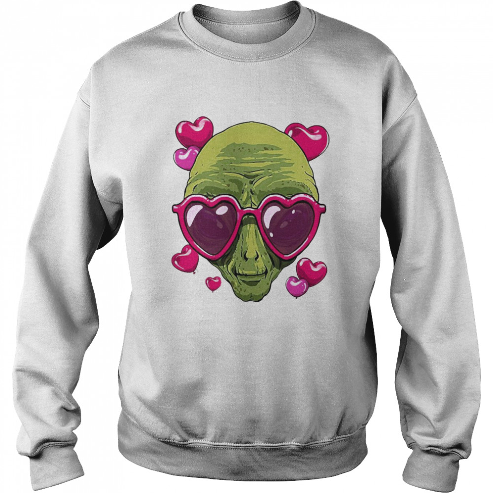 Valentine’s Day Alien Funny Alien Lover T-shirt Unisex Sweatshirt