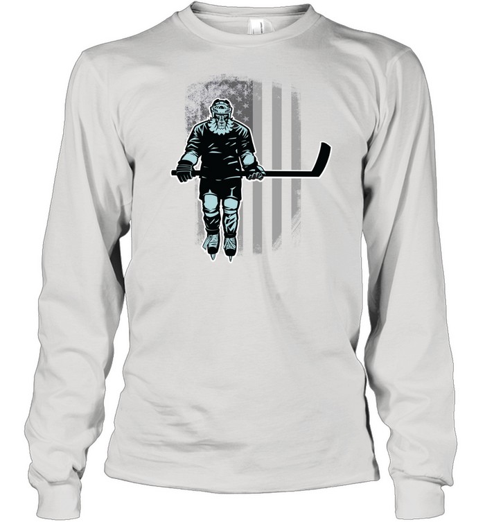 American Lion Hockey Player Long Sleeved T-shirt