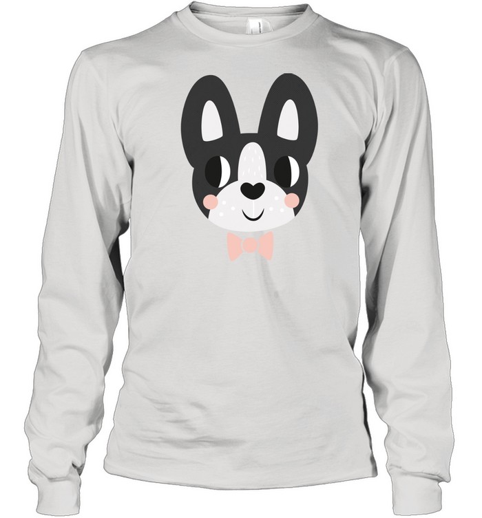 Boston Terrier Wearing A Bow Tie Long Sleeved T-shirt