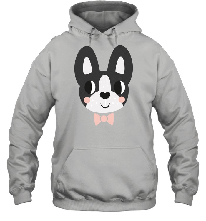 Boston Terrier Wearing A Bow Tie Unisex Hoodie