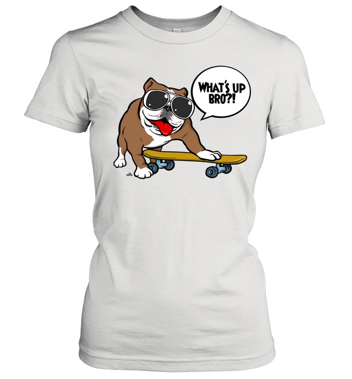 Bulldog on board cartoon Classic Women's T-shirt