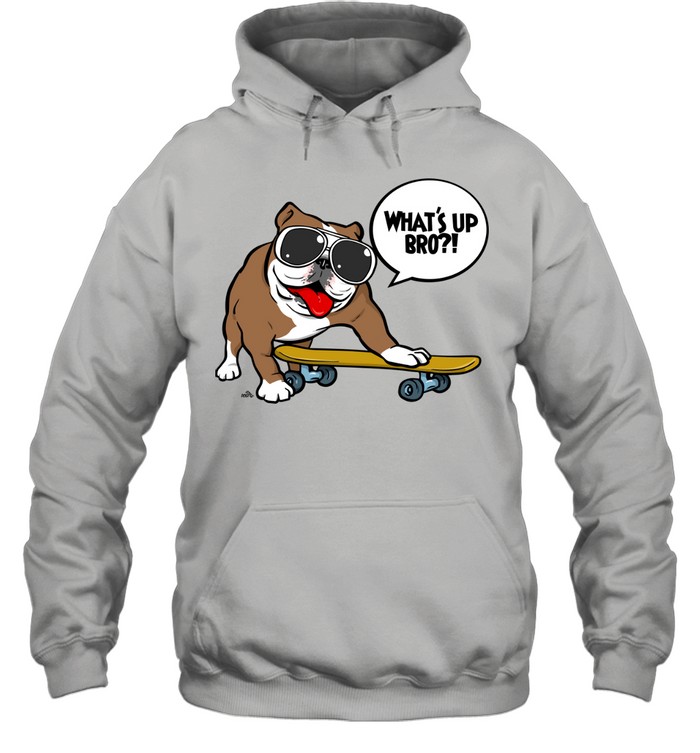 Bulldog on board cartoon Unisex Hoodie