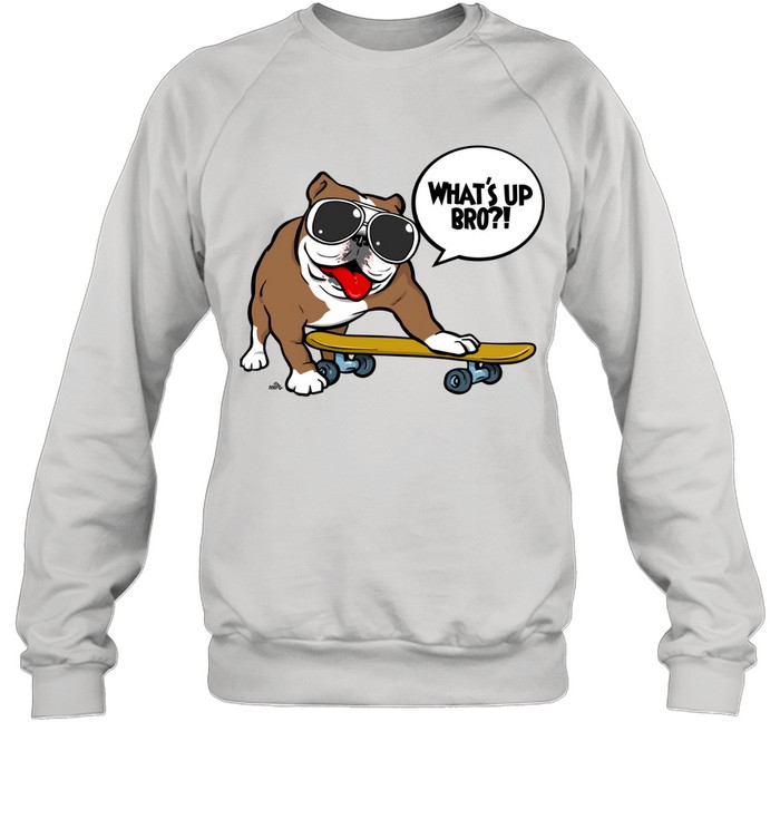 Bulldog on board cartoon Unisex Sweatshirt