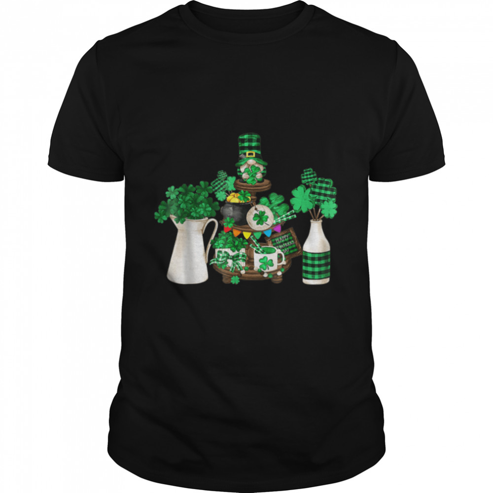 Cute Green Shamrock Decor With Happy St. Patricks Day Gnome T- B09SCMF4WW Classic Men's T-shirt