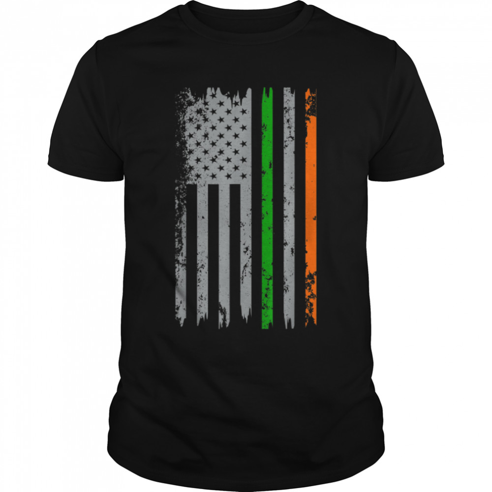 Irish American Flag Ireland Flag ST PATRICKS DAY Lucky T- B09SFPXB1D Classic Men's T-shirt