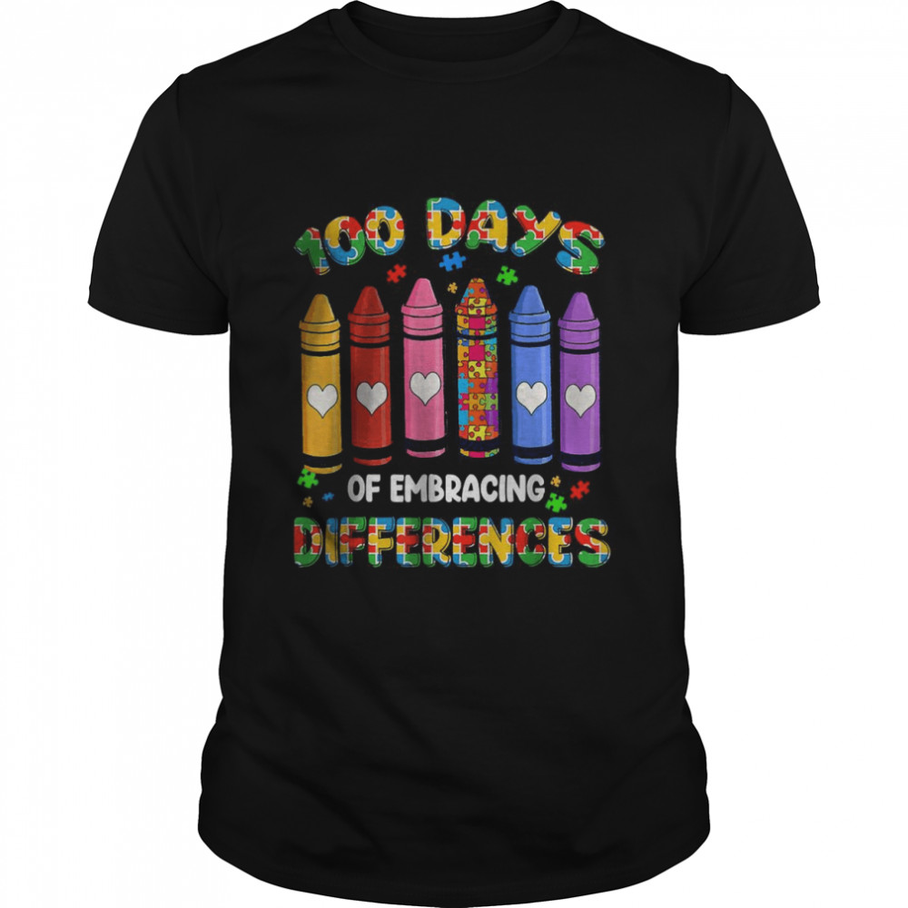 100 Days Of School Embracing Differences Autism Awareness T- Classic Men's T-shirt
