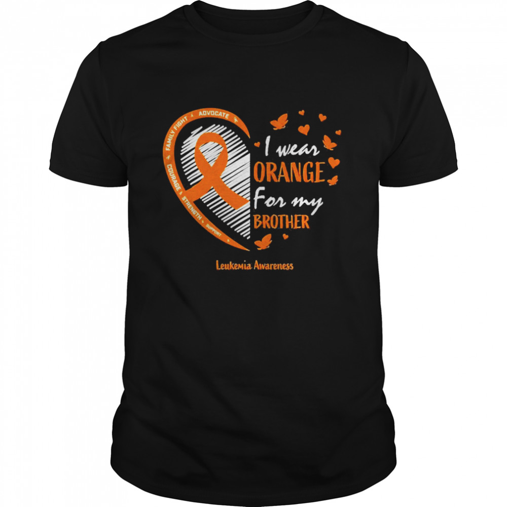 I Wear Orange For My Brother Leukemia Awareness  Classic Men's T-shirt
