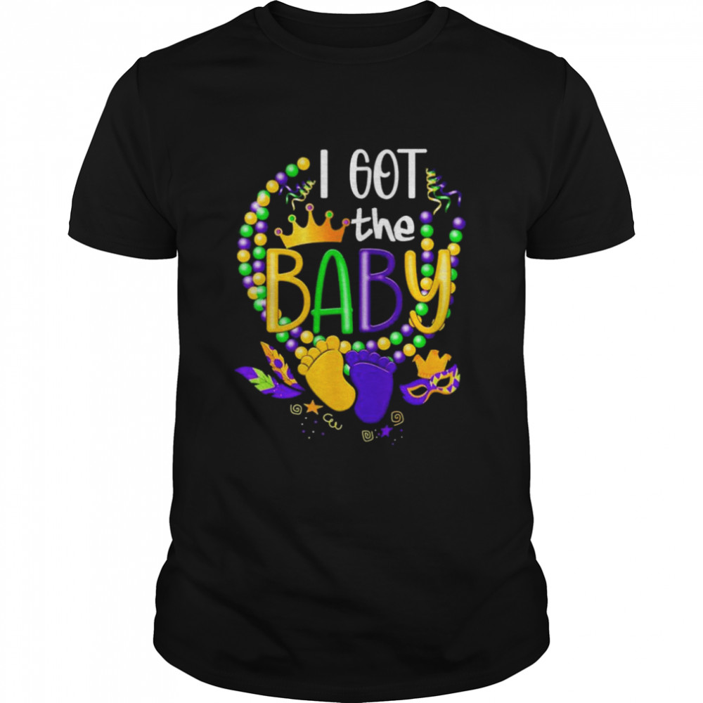 I Got The Baby Mardi Gras Pregnancy Announcement shirt Classic Men's T-shirt