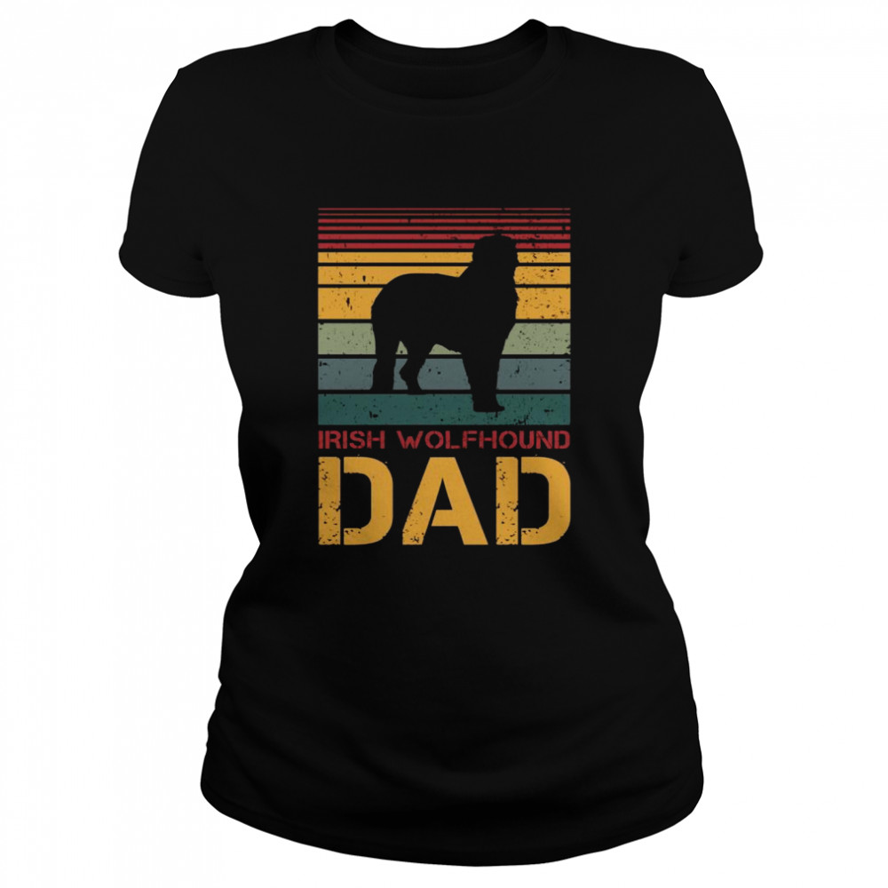 Irish Wolfhound Dad Irischer Wolfshund Papa Vintage Hund Langarmshirt  Classic Women's T-shirt