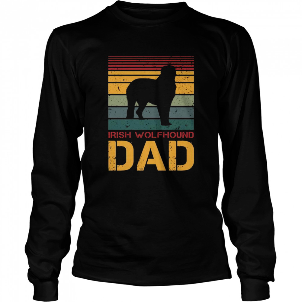 Irish Wolfhound Dad Irischer Wolfshund Papa Vintage Hund Langarmshirt  Long Sleeved T-shirt